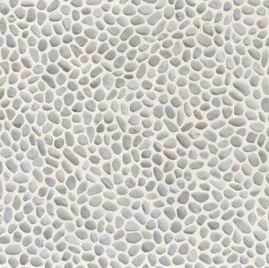 White Mini Pebble Natural Stone Mosaic Wall & Floor Tile | 11 Tiles per case