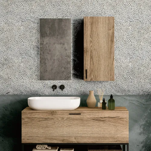 White Mini Pebble Natural Stone Mosaic Wall & Floor Tile | 11 Tiles per case