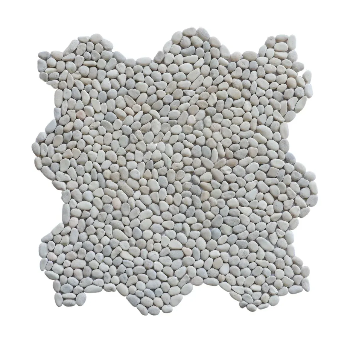 White Mini Pebble Natural Stone Mosaic Wall & Floor Tile | 11 Tiles per case