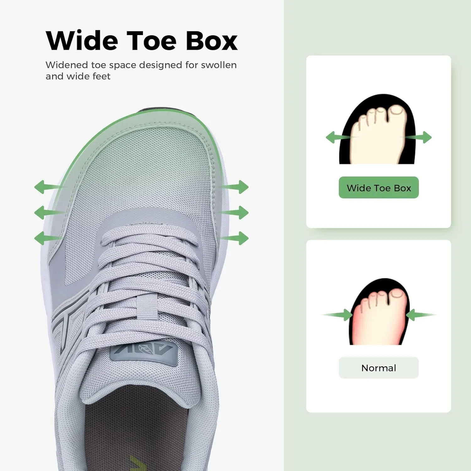 Wide Toe Box Shoes Women with Arch Support Orthotic Plantar Fasciitis Walking Shoes Air Tennis Sneakers