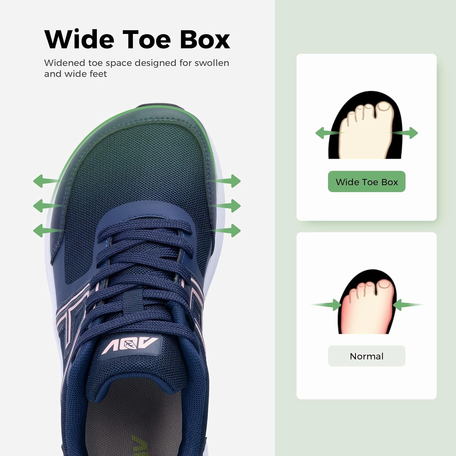 Wide Toe Box Shoes Women with Arch Support Walking Shoes Orthotic Plantar Fasciitis Tennis Sneakers