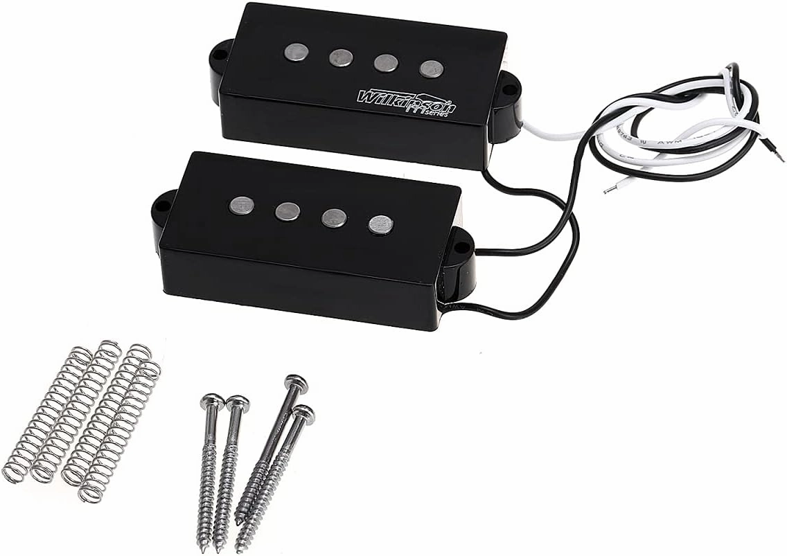 Wilkinson M-series WOPB Variable Gauss Alnico 5 Precision Bass Humbucker Pickups Vintage Tone Set for 4-string PB Style Electric Bass, Black