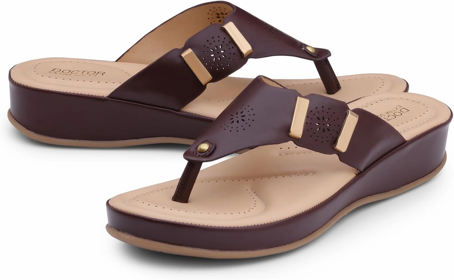 Women's Comfortable Memory Foam Thong Doctor Slippers/Flip-Flops| Fashionable Casual & Stylish| Lightweight & Breathable|Outdoor Synthetic Casual Chappals Sandals Ladies/Girls D-617