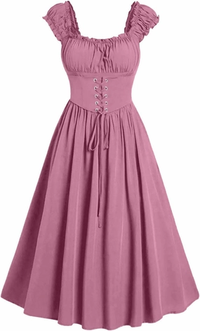 Womens Corset Dress Cap Sleeve Renaissance Dress Women Square Neck Gown Cottagecore Corset Dress Ruffle Maxi Dress