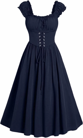 Womens Corset Dress Cap Sleeve Renaissance Dress Women Square Neck Gown Cottagecore Corset Dress Ruffle Maxi Dress
