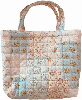 Womens Floral Cotton Tote Bag Coquette Aesthetic Quilted Puffer Bags Cottagecore Hobo Handbag Travel Duffel Bag
