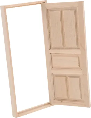 Wooden Dollhouse Door Miniature Unpainted Fairy Door Functional Opening for Craft Realistic Accessory for Outdoor Dollhouse and Decor