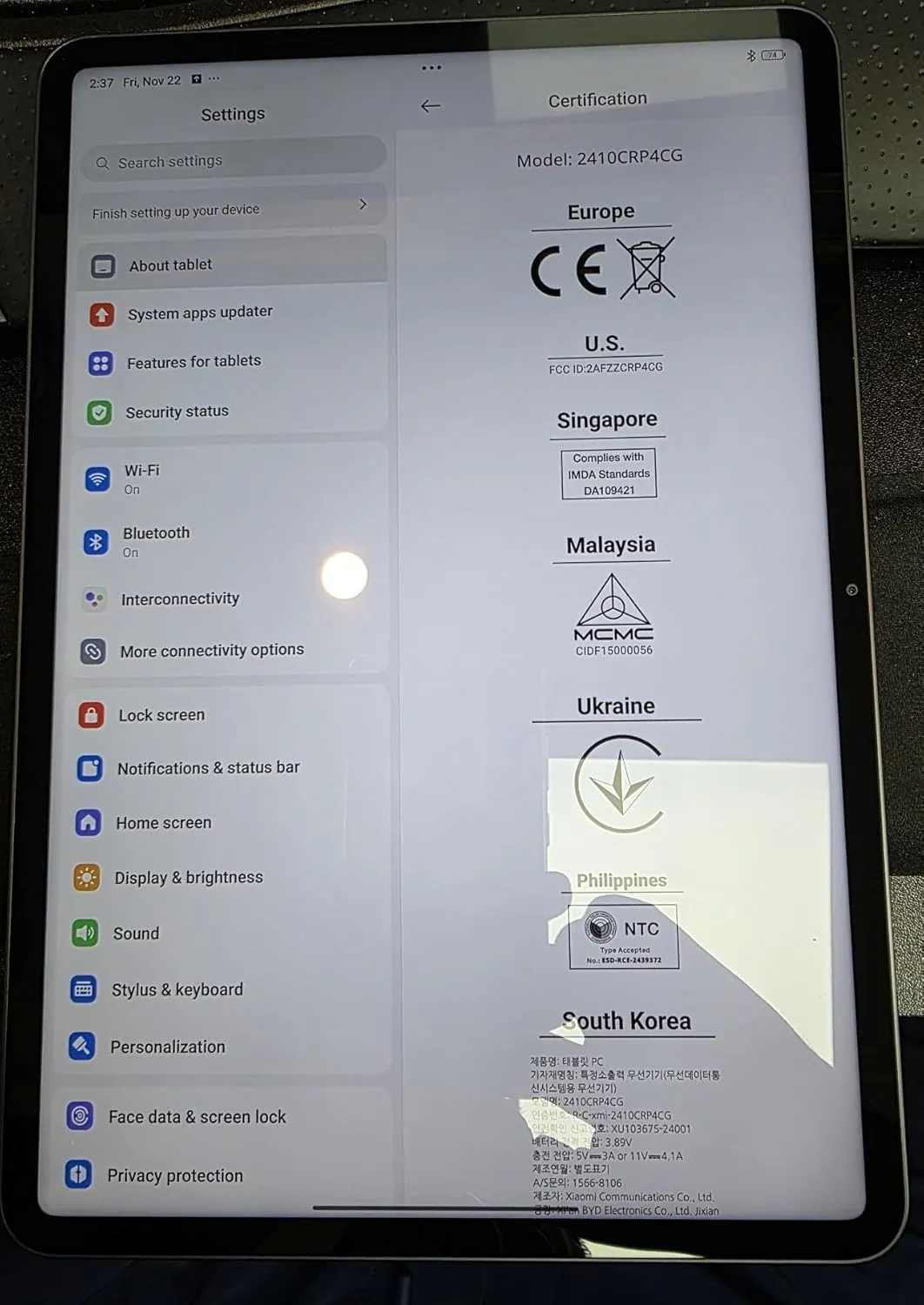 Xiaomi Pad 7 Ai WiFi Version Global (No Calls or Text) 11.2 inches 3.2K 144Hz 8850mAh Bluetooth 5.4 Four Speakers 13 Mp Model 2410CRP4CG (Gray, 256GB   8GB)