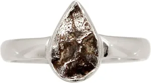 Xtremegems Natural Meteorite Campo Del Cielo 925 Silver Ring Jewelry s.6 ALLR-31454