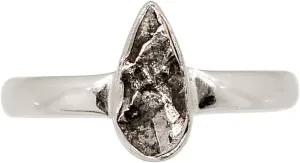 Xtremegems Natural Meteorite Campo Del Cielo 925 Silver Ring Jewelry s.8 ALLR-31456