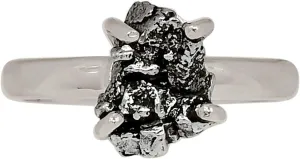Xtremegems Natural Meteorite Campo Del Cielo - Argentina 925 Silver Ring s.7 ALLR-30675