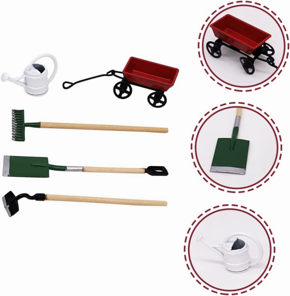 Yardwe 5 Sets Mini House Gardening Tool Dollhouse Accessory for Fairy Garden Decor Safe Mini Gardening Tool Model for Play Creative Decoration