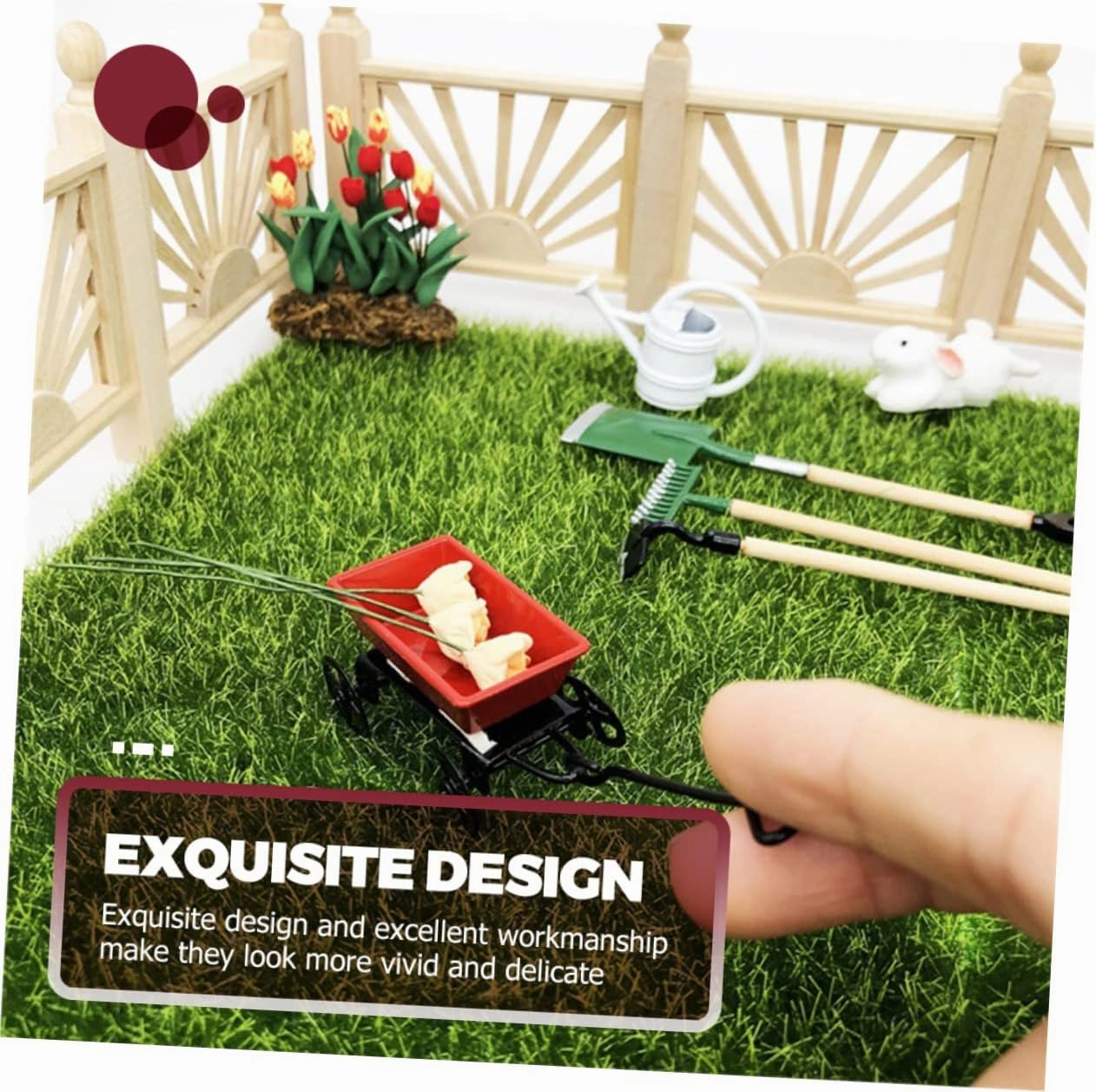 Yardwe 5 Sets Mini House Gardening Tool Dollhouse Accessory for Fairy Garden Decor Safe Mini Gardening Tool Model for Play Creative Decoration