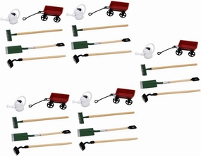 Yardwe 5 Sets Mini House Gardening Tool Dollhouse Accessory for Fairy Garden Decor Safe Mini Gardening Tool Model for Play Creative Decoration