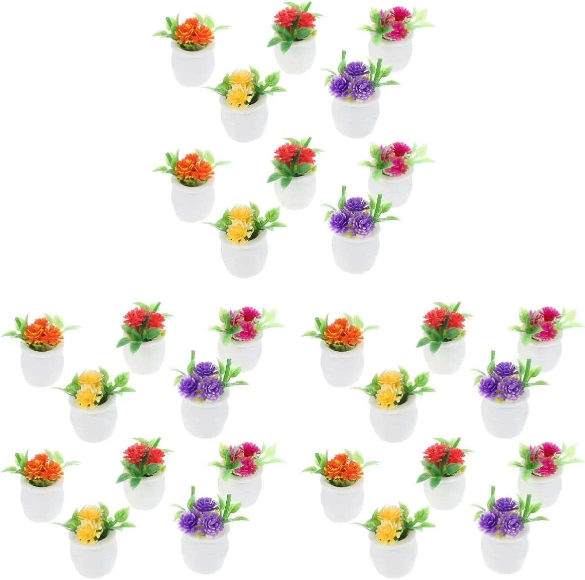 YARNOW 30 pcs Doll Mini Model for Pot Miniature House Plant Office Micro Table Dollhouse Home Tiny Succulent Simulation Zen Accessories DIY Potted Greenery Flower Decoration Green Center