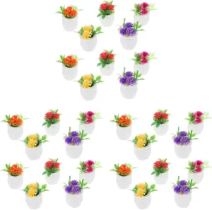 YARNOW 30 pcs Doll Mini Model for Pot Miniature House Plant Office Micro Table Dollhouse Home Tiny Succulent Simulation Zen Accessories DIY Potted Greenery Flower Decoration Green Center