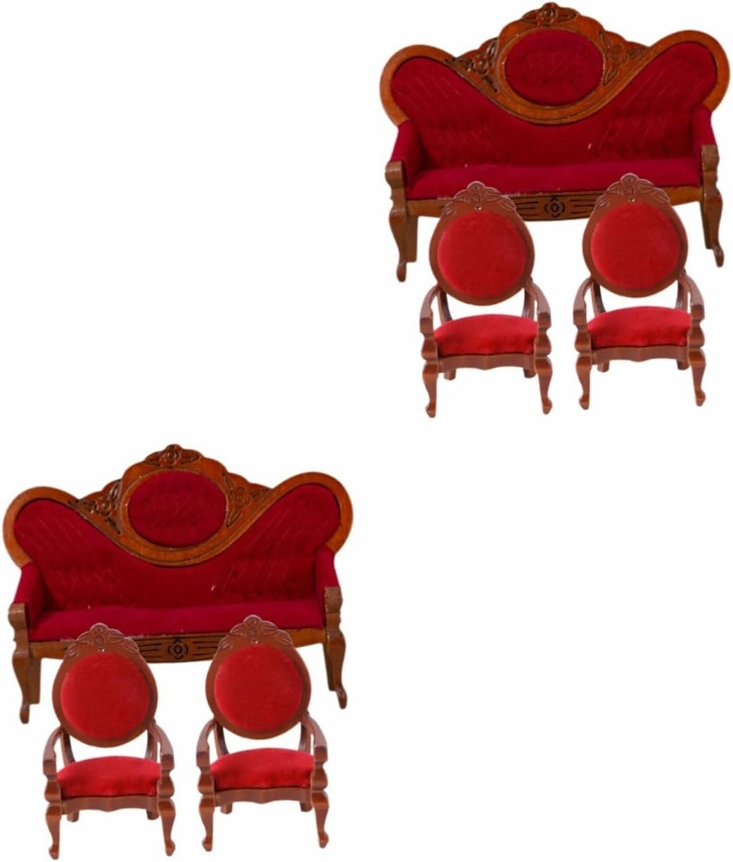 YARNOW 2sets Scale DIY Dollhouse Decor Mini Furniture for Collectors 3pcs*2