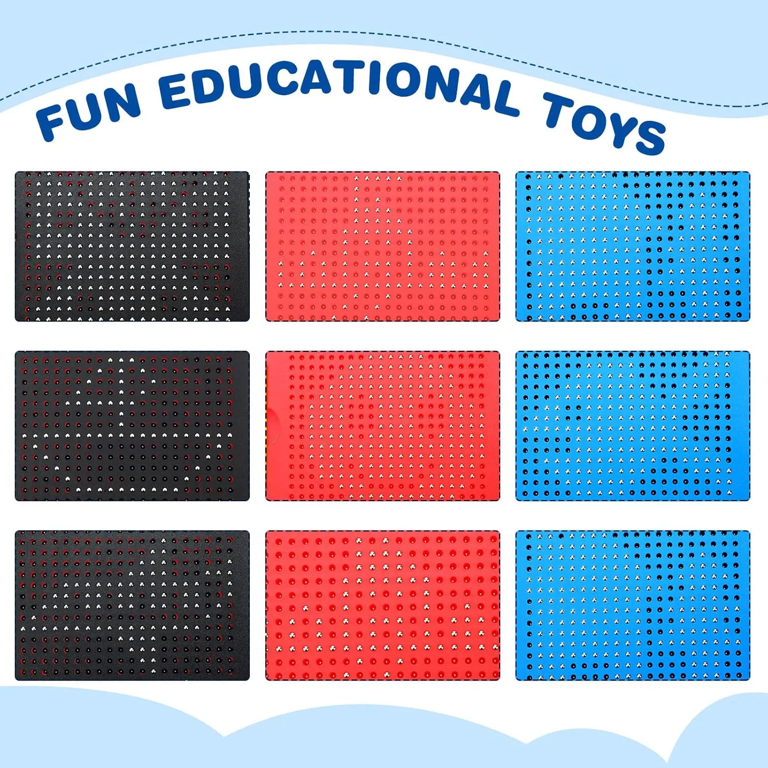 Yexiya 3 Pcs Magnetic Drawing Board for Kids, Toddler Travel Drawing Kit Magnet Sketch Thread Board with Stylus Pen and Beads Toy for Child Quiet Time Activities(Multicolor,7 x 8.5 Inches)