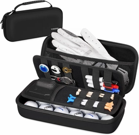 YOREPEK Golf Glove Holder with Removable Golf Glove Shaper, Protective Hard Shell Golf Accessories&YOREPEK Premium Golf Trunk Organizer, Large Capacity Car Storage Box with 2 Drawers