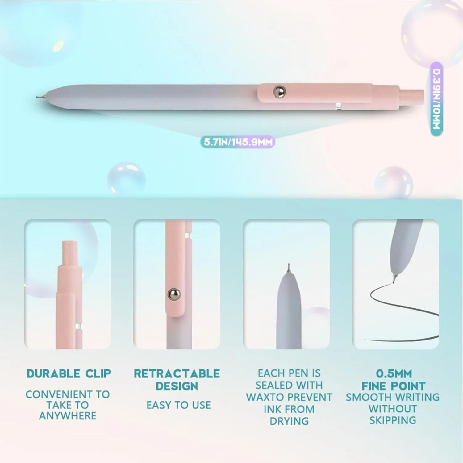 Zenith Gel Pens - zenith zs12 star traveler pens,zenith star traveler gel ink pens, zenith zs12 startraveler aurora accent gel ink pen, Zenith 0.5mm Fine Point Retractable with 10 refills (10PCS)