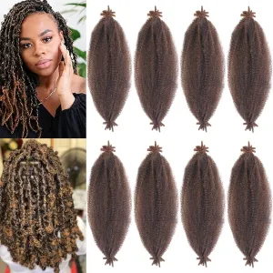ZRQ 12 Inch Springy Afro Twist Hair For Distressed Butterfly Locs 8 Packs Ombre Marley Crochet Braiding Hair Synthetic Natural Kinky Twist Hair Extension For Black Women 8 Strands/Pack (1B/30#)