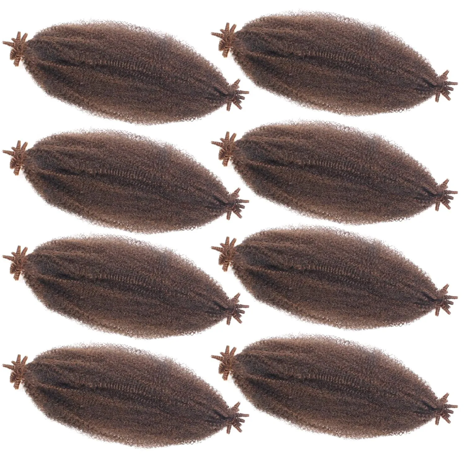 ZRQ 12 Inch Springy Afro Twist Hair For Distressed Butterfly Locs 8 Packs Ombre Marley Crochet Braiding Hair Synthetic Natural Kinky Twist Hair Extension For Black Women 8 Strands/Pack (1B/30#)